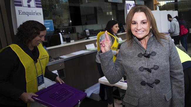 Senate hopeful Jacqui Lambie votes in Burnie.  PICTURE CHRIS KIDD