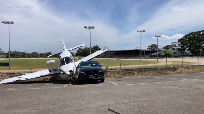 Video Shows Plane Crash Into Parked Car At Bankstown Raceway The Advertiser