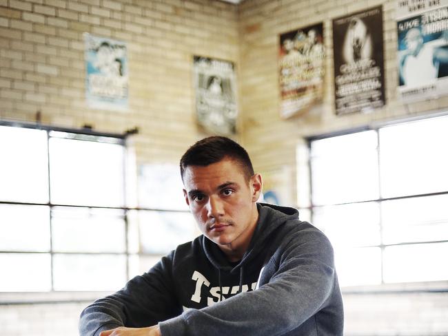 DAILY TELEGRAPH – 23/3/21 Australian boxer Tim Tszyu pictured at Rockdale today holding his final press conference before he leaves for Newcastle to fight Dennis Hogan on March 29th. Picture: Sam Ruttyn