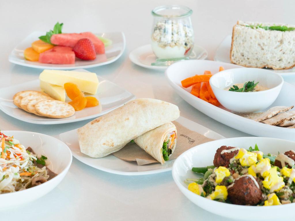 The airline has also upgraded its menu which includes wraps, salads and healthy snacks. Picture: Supplied / Virgin Australia