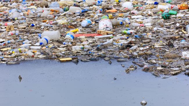 Plastic waste floating in a canal in Istanbul, Turkey. Picture: Istock