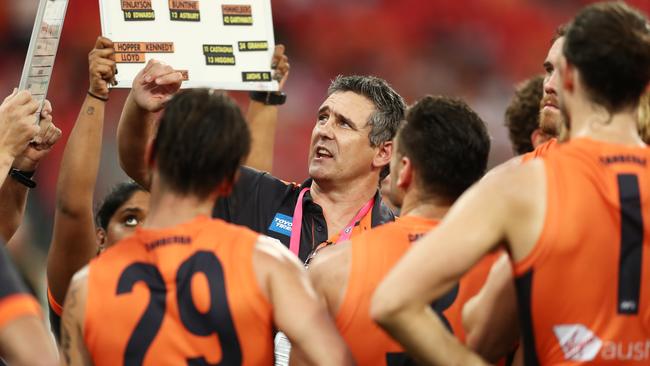 GWS coach Leon Cameron was set a high bar but his Giants are on track to meet the lofty expectations this year. Picture: Matt King/AFL Photos/Getty Images. 