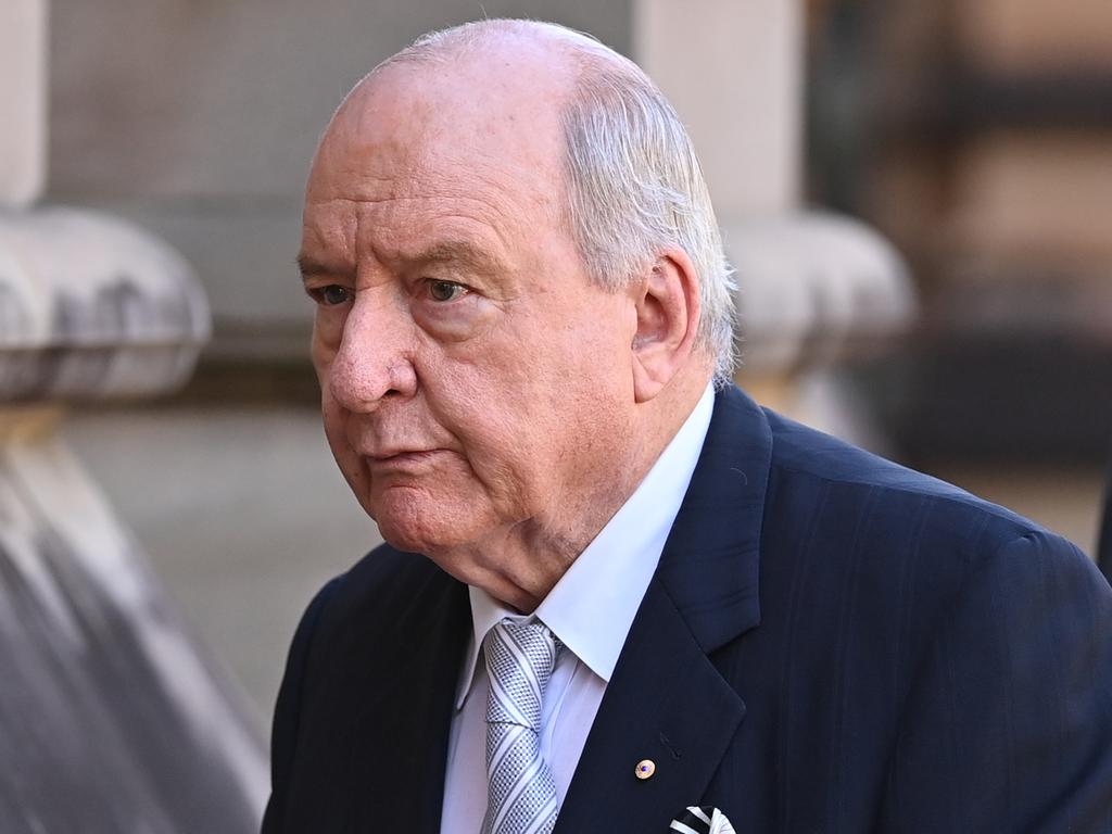 Alan Jones arriving at the funeral of Carla Zampatti in 2021. Picture: NCA NewsWire/Joel Carrett