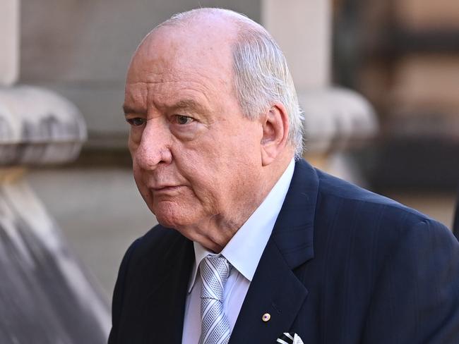 Alan Jones arriving at the funeral of Carla Zampatti in 2021. Picture: NCA NewsWire/Joel Carrett