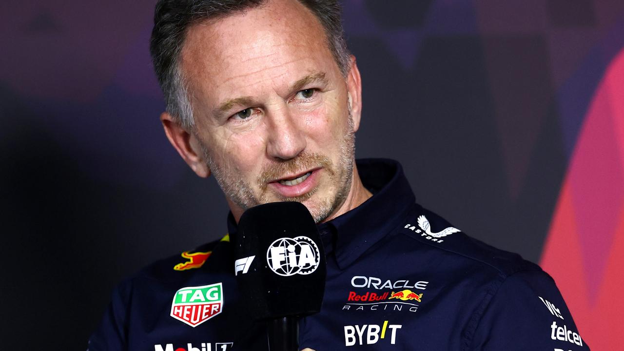 Oracle Red Bull Racing Team Principal Christian Horner attends the Team Principals Press Conference during practice ahead of the F1 Grand Prix of Saudi Arabia at Jeddah Corniche Circuit on March 07, 2024 in Jeddah, Saudi Arabia. (Photo by Bryn Lennon/Getty Images)