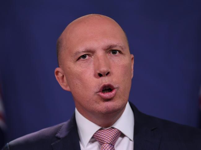 Home Affairs Minister Peter Dutton said nine people had been stripped of Australian citizenship under current laws. Picture: AAP Image/Dean Lewins