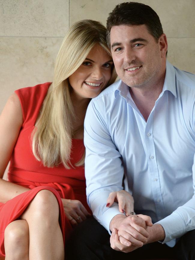 Erin Molan and fiance Sean Ogilvy. Picture: Jeremy Piper