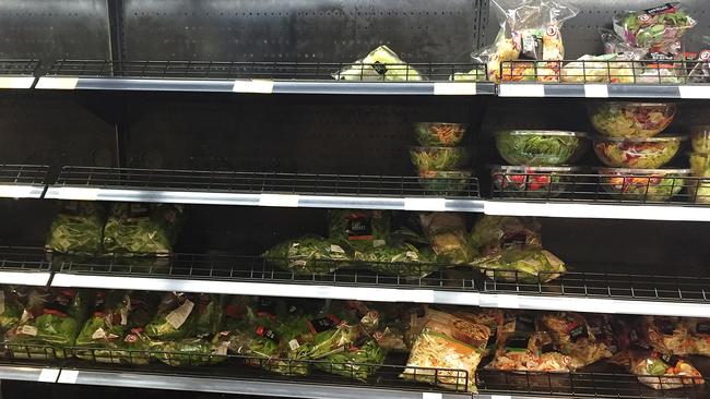 Shelves cleared out at Coles in Elizabeth Street, CBD. Picture: Ellen Smith