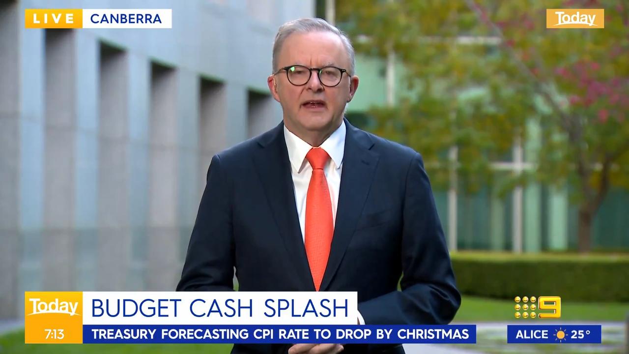 Anthony Albanese defended the energy rebate saying it was the most effective way to deliver relief for Australians. Picture: Today Show