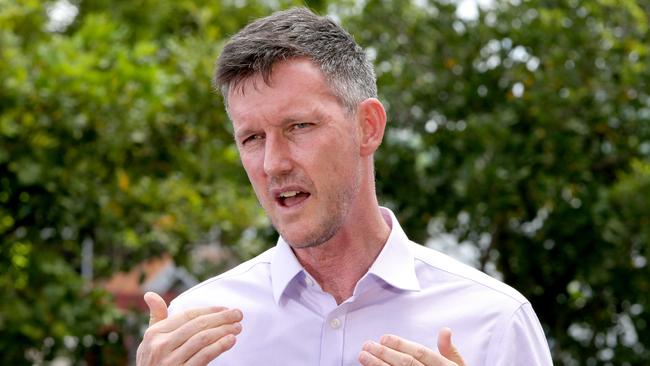 Transport Minister Mark Bailey visited the Coast this week to announce the start of a six-month project to reduce queuing M1. Picture: Steve Pohlner