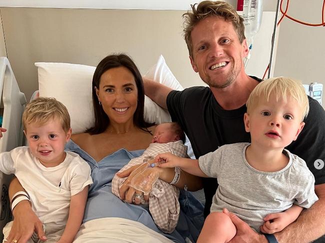 Rory and Belinda Sloane have welcomed their fourth child, Summer Maree. Picture: Instagram