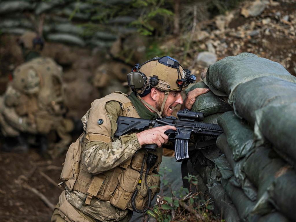 Ukrainian soldiers train with the Norwegian Home Guard. Picture: Jonathan Nackstrand/AFP