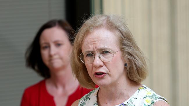 Dr Jeannette Young with Health Minister Yvette D'Ath. Photo Steve Pohlner