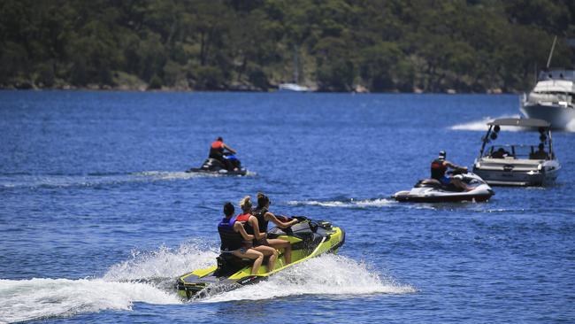 Jetskis being ridden near Lilli Pilli, south of Sydney. Picture: Dylan Robinson