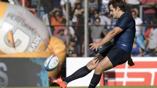 Argentina’s Nicolas Sanchez slots a penalty against Georgia in San Salvador.