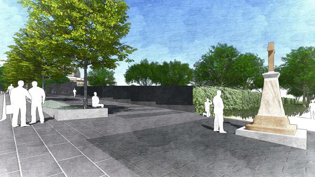 An artist’s impression of how the monument would look as part of the Anzac Memorial Walk.