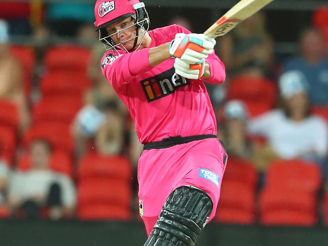 GOLD COAST, AUSTRALIA - JANUARY 03: Josh Philippe of the Sixers bats during the Big Bash League match between the Adelaide Strikers and the Sydney Sixers at Metricon Stadium, on January 03, 2021, in Gold Coast, Australia. (Photo by Chris Hyde/Getty Images)