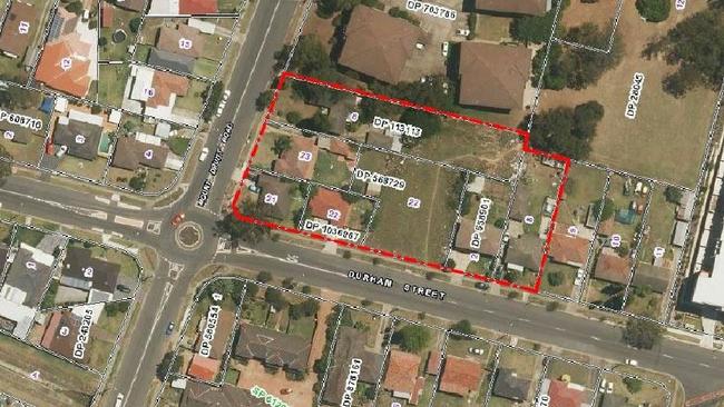 Aerial view of the site at 21-27 Durham St and 56-60 Mt Druitt Rd, Mt Druitt. Picture: Supplied