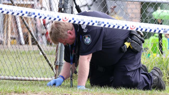 Police investigate at a shooting at Waterford West. Picture: Liam Kidston.