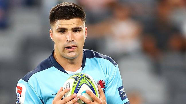 Waratahs winger Jack Maddocks fields a ball agains the Lions. Picture: Getty Images