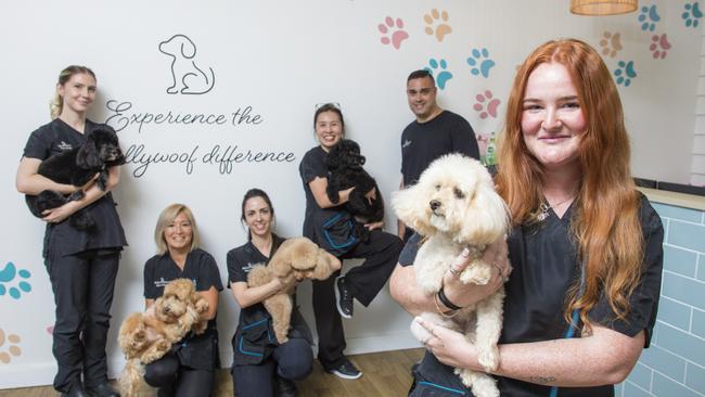 The team at ÃHollywoofÃ The winner of best dog groomers on the Gold Coast, L to R Owner Chris Jobsz , Maddie Maki Neste, Kaori Shepherd, Jade Huand, Monique Virgilio , Owner Chris Jobsz, and Kylie TurnbullPicture: Glenn Campbell