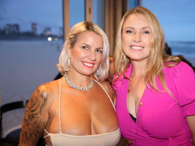 Carly Sugars and Karen Birie at the Amir Prestige Christmas Party 2024 at Rick Shores for Gold Coast at Large. Picture, Portia Large.