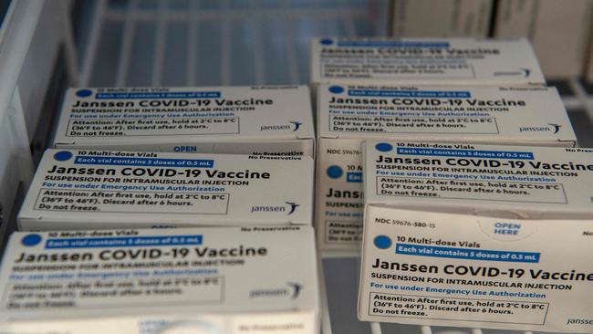 Johnson and Johnson vaccine, known as the Janssen COVID-19 Vaccine, has suffered a setback. Picture: Joseph Prezioso / AFP