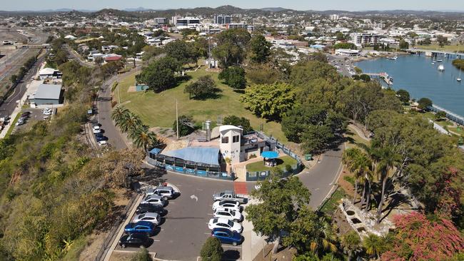 Auckland Hill, Gladstone, will be transformed with improved parking and facilities through a $5 million federal government grant. Picture Rodney Stevens DJI Mavic Air 2