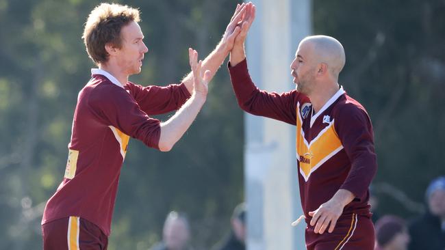 Matt Duckworth celebrates a goal. Picture: George Salpigtidis