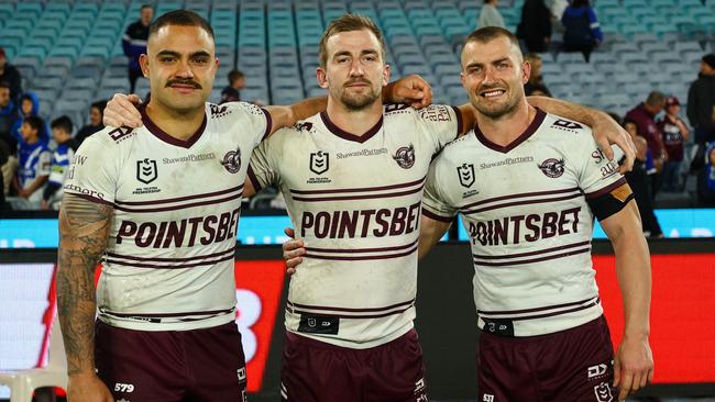 Dylan Walker, Lachlan Croker and Kieran Foran were among Manly’s best performers in 2022. Picture: NRL Photos