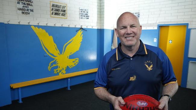 Radio personality and former Crows player Andrew Jarman pictured after returning to Gaza in 2015. Picture: Dean Martin