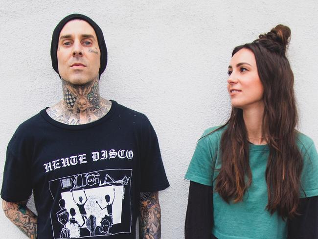 Amy Shark with Travis Barker. Picture: Supplied