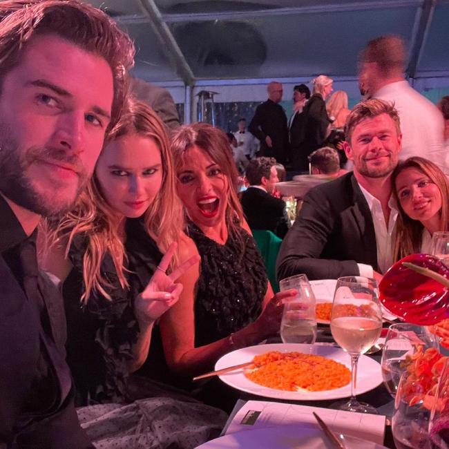 The group enjoyed dinner, but didn’t stay for the after-party. Picture: Instagram