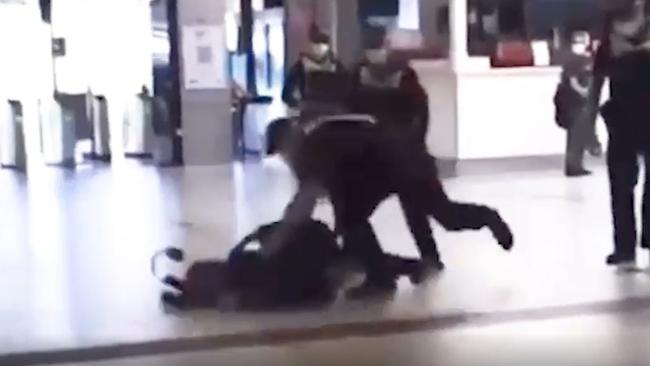 The man is suing Victoria Police over the confronting incident at Flinders Street Station in September 2021.