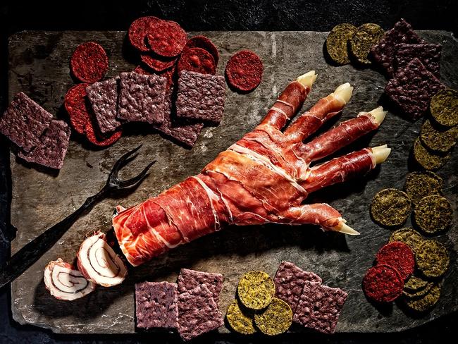 Severed prosciutto hand.