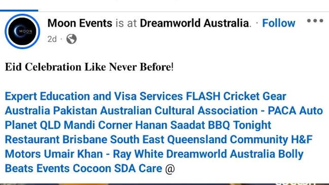 Cocoon SDA Care sponsored a Dreamworld event while staff say they can’t pay their rent. Picture: Facebook