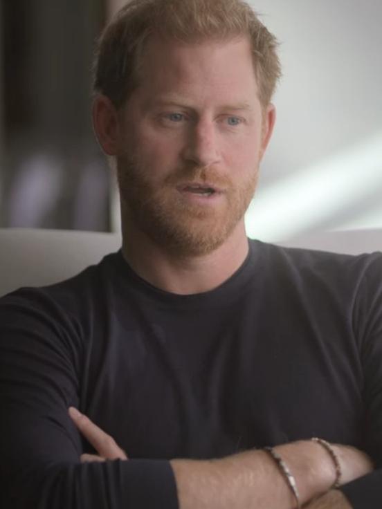 Prince Harry writes of having a session with an unnamed ‘woman with powers’. Picture: Netflix