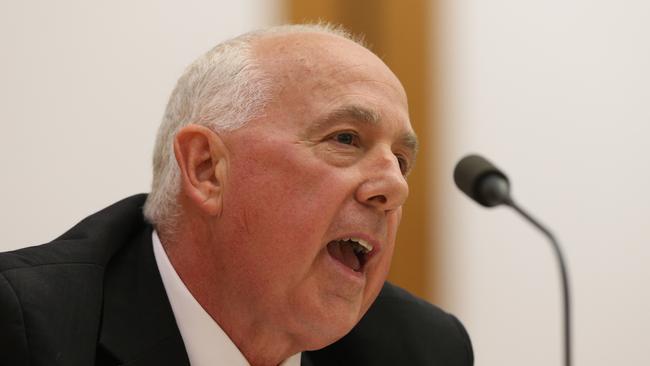 Fair Work Commission President Iain Ross appearing before a Senate committee in Parliament House. Picture Gary Ramage