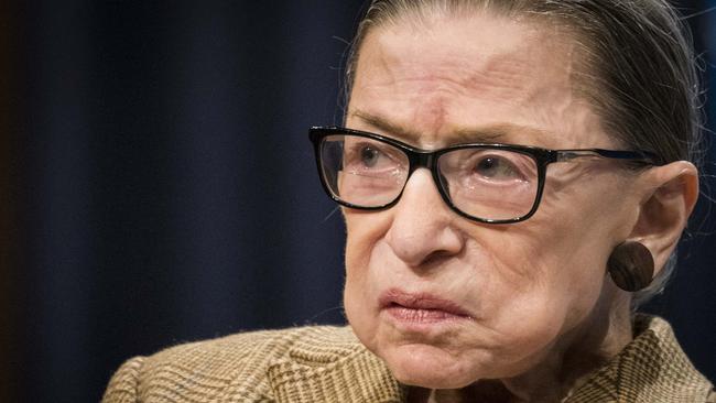 The late US Supreme Court Justice Ruth Bader Ginsburg has had her language altered by the woke ACLU. Picture: AFP