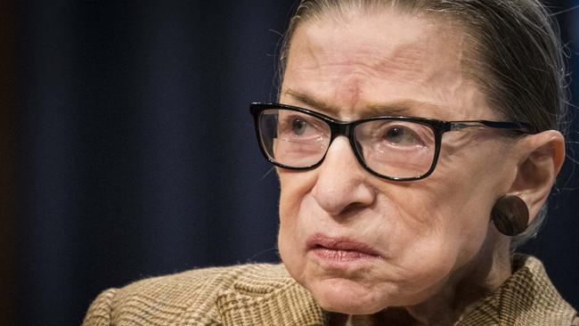 The late US Supreme Court Justice Ruth Bader Ginsburg has had her language altered by the woke ACLU. Picture: AFP