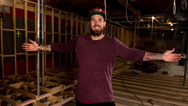 Dane Swan during renovations at The Albion. Picture: Jay Town