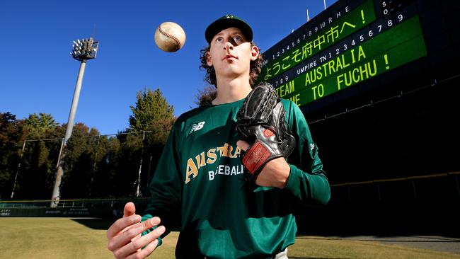 Star SA and Australia pitcher Jack Bushell has signed a professional contract with the MLB’s Detroit Tigers. Picture: Scott Powick, Baseball Australia