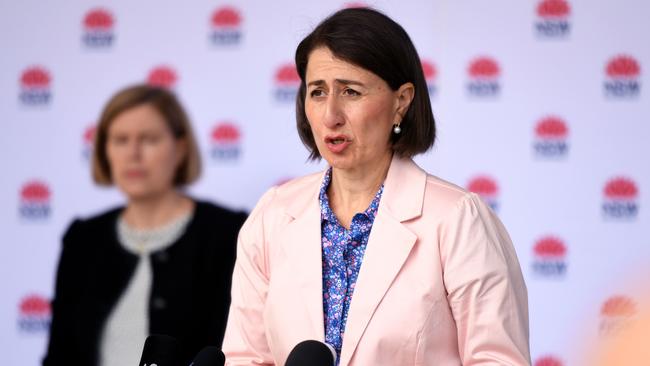 NSW Premier Gladys Berejiklian speaks to the media during a COVID-19 press conference this morning. Picture: NCA NewsWire/Bianca De Marchi