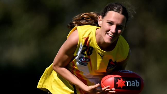 Cassie McWilliam has impressed in both Aussie rules and football. Picture: Morgan Hancock/AFL Photos