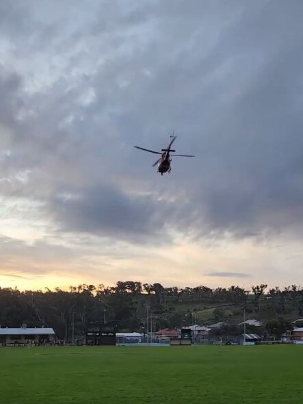 The boy was airlifted from Lobethal following the accident on Monday afternoon. Picture: Simon Scottney-Turbill/Facebook