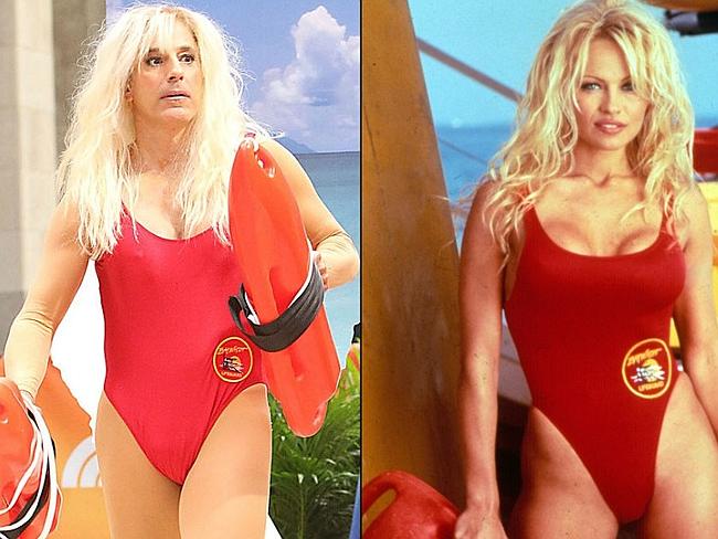 US Today show host Matt Lauer as C.J. Parker (Pamela Anderson) on “Baywatch”. Picture: PCN/australscope; Supplied