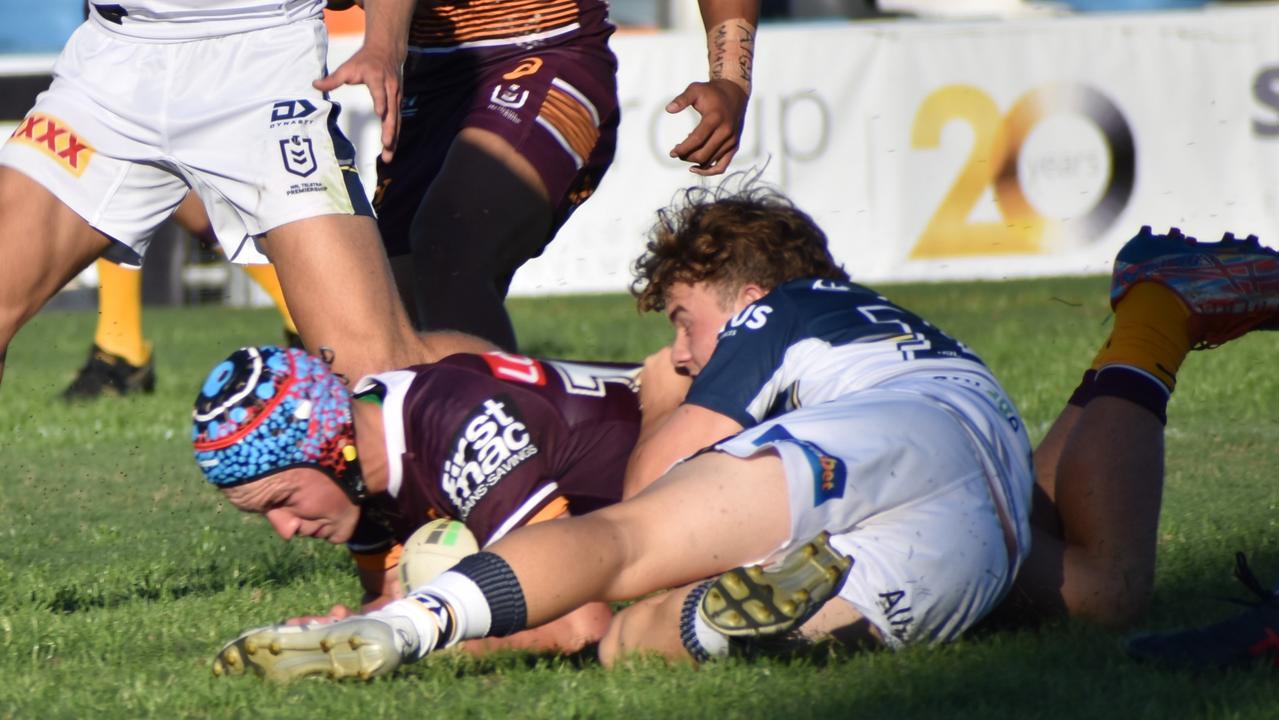 North Queensland Cowboys, Brisbane Broncos under-16 teams face off at Rockhampton's Browne Park on October 2, 2021.