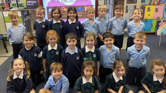 St Ignatius Primary School Prep White: Back row: Poppy, Mia, Lucas, Ryan, Marston, Thelma and Mia. Middle row: Joe, Bella, George, Alessia, Patrick and Wynte. Front row: Archie, Charlotte, Robert, Joanne, Tom and Kiana. PHOTO: Penelope Pelecas