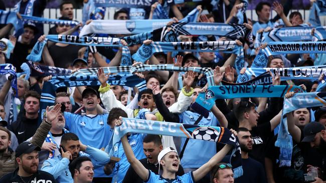 Sydney FC’s Cove make up the strongest fan group. Photo: Cameron Spencer/Getty Images