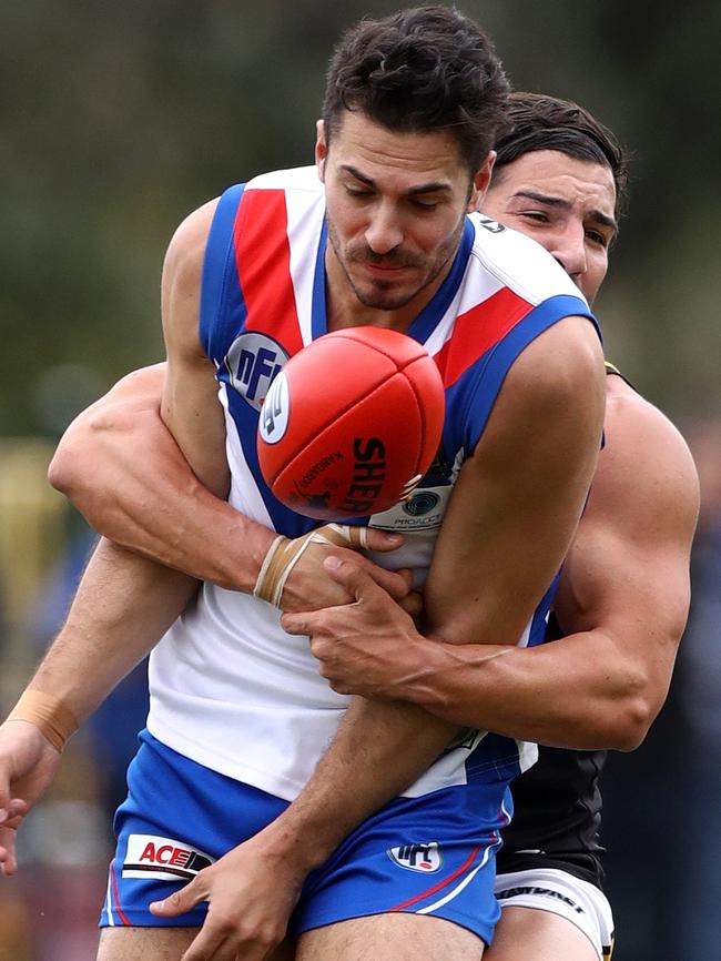 Patrick Karnezis in action for West Preston-Lakeside. Picture: Mark Dadswell